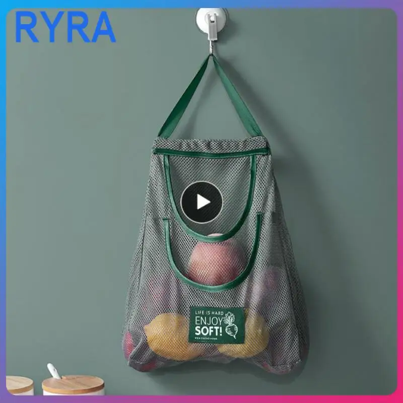 

Hanging Double-layer Breathable Fruit And Vegetable Onion Storage Bag Kitchen Bathroom Washing Finishing Storage Mesh Bag