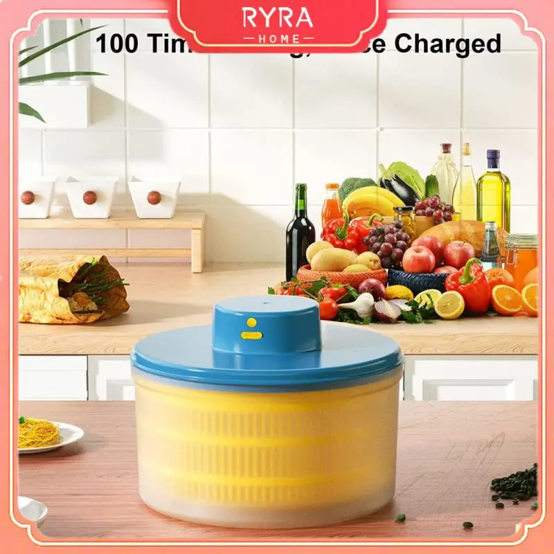 

Multifunctional Household Dryer Basket Shaker Vegetable And Fruit Drain Basket Electric Usb Charging Plastic Vegetable Dryer