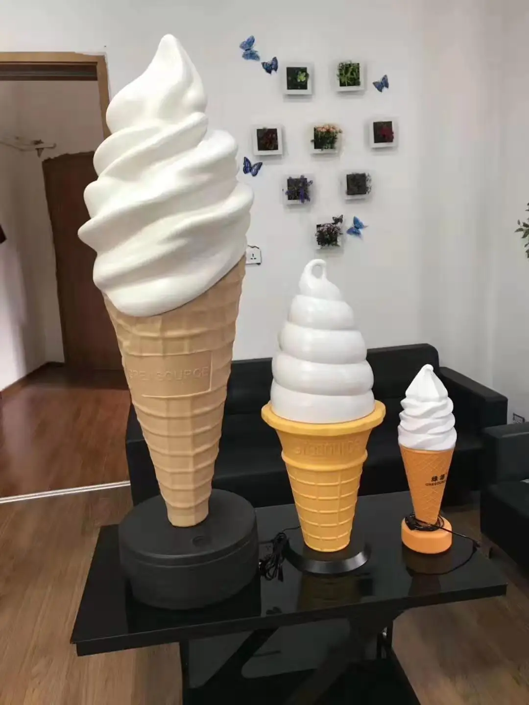 1 шт. 120/95/60 см гигантская скульптура мороженого модель лампы с источником питания