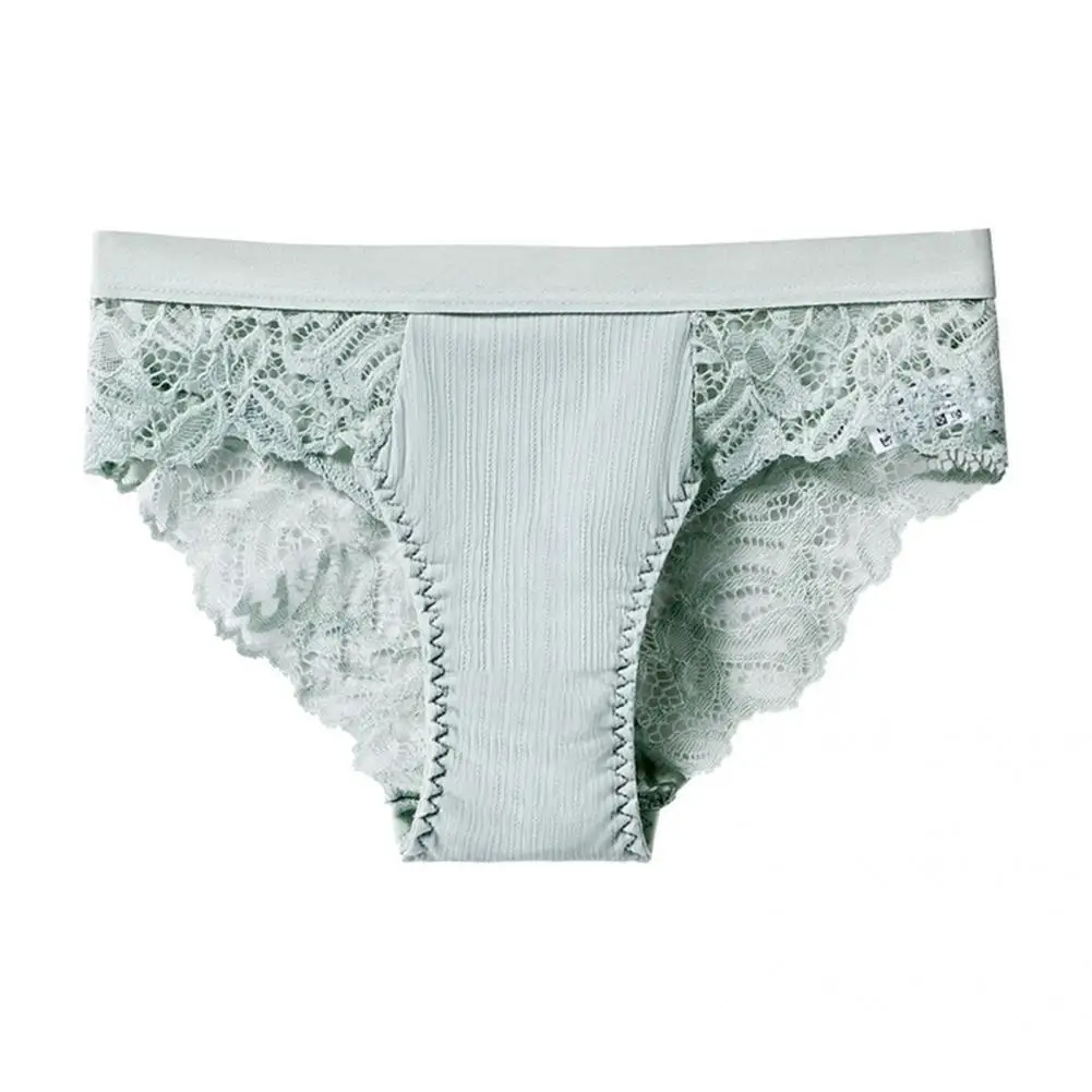 Comfy Ultra-thin Sexy Floral Lace Stitching Women Thong for Sleeping