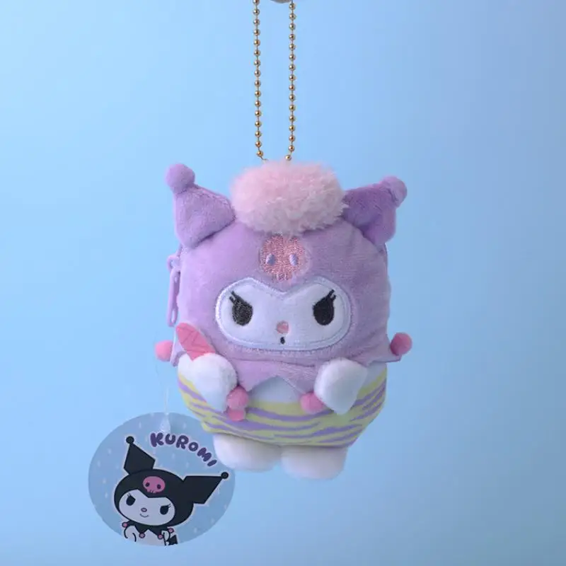 

Japanese Kawaii Small Pendant Sanrio Becomes Monster Series Kuromi Cinnamoroll Pom Pom Purin Melody Coin Purse Cartoon Keychain