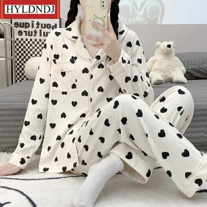 Spring and Summer New Women's Home Pajamas 100% Viscose Long-Sleeved Trousers Ladies Pajamas Set Long Pajamas