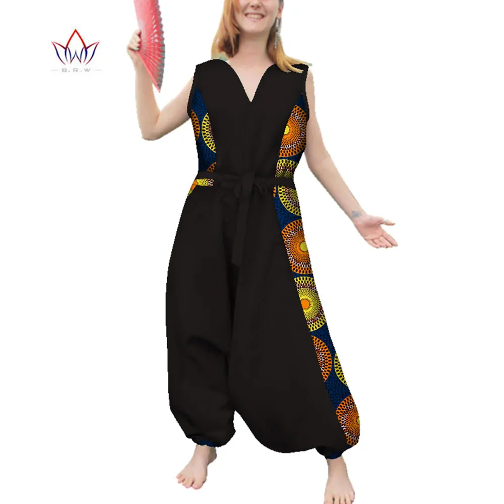 Африканский комбинезон для женщин без рукавов повседневный СВОБОДНЫЙ Модный