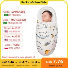 Baby Sleeping Bag 0-6Months Envelopes For Newborns Baby Swaddling Wraps 2.5Tog Soft Cotton Cocoon Design Head Neck Protector