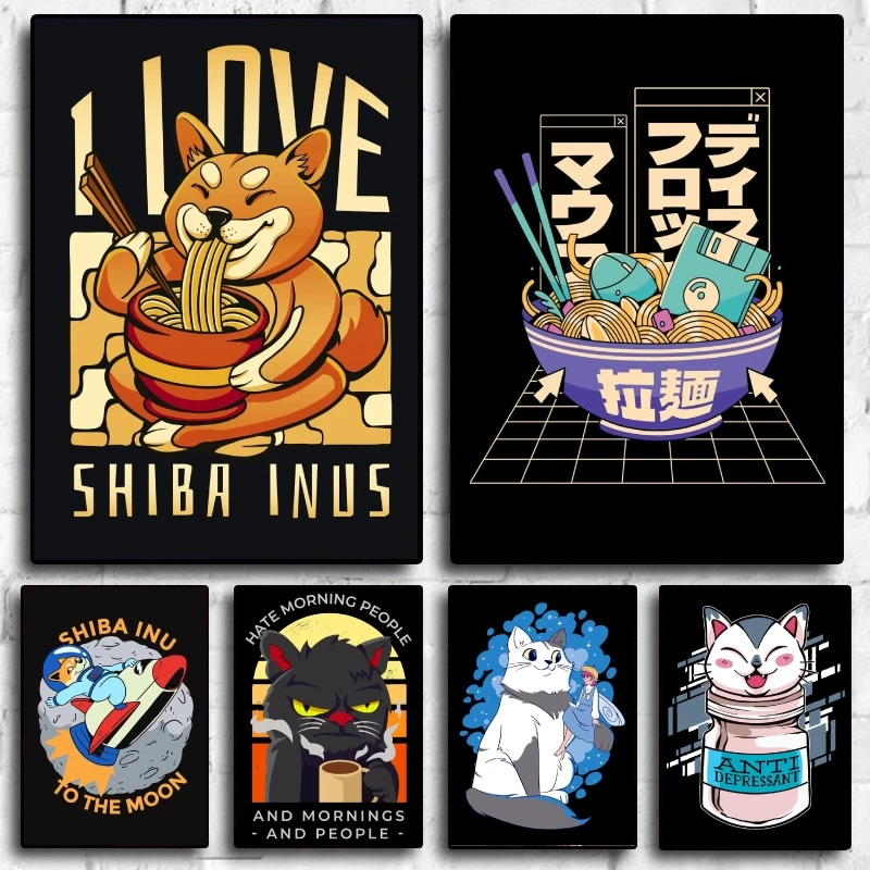 

Print On Canvas White Cat with Fairy Cuadros Best Gift Poster Home Children Gifts Decorative Classic Cartoon Character Picture