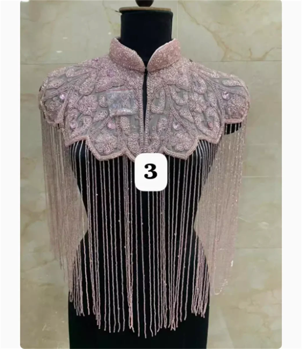 Индийская шаль из бисера для ногтей длинная кисточка Cheongsam облако плечо ручная