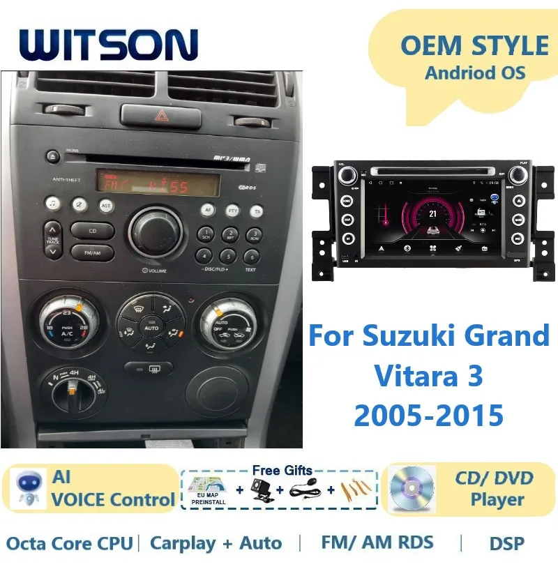 

Автомагнитола WITSON на Android 14 для Suzuki Grand Vitara 3 2005-2015, автомобильный DVD мультимедийный стерео автоаудио GPS
