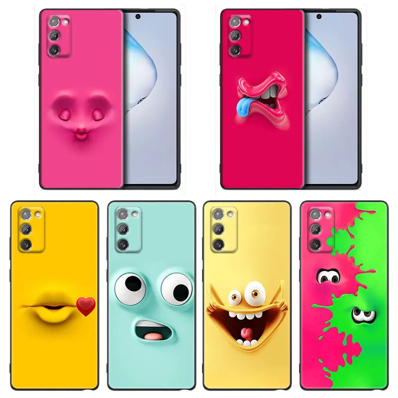 

Funny Cute Face Colour Comics Phone Case For Samsung Galaxy A91 A73 A72 A71 A53 A52 A7 M62 M22 M30s M31s M33 M52 F23 F41 F42 5G