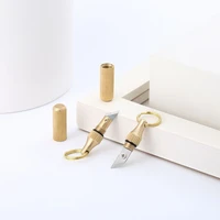 mini brass capsule pocket knife portable utility knifes survival knife keychain pendant gadget letter package opener
