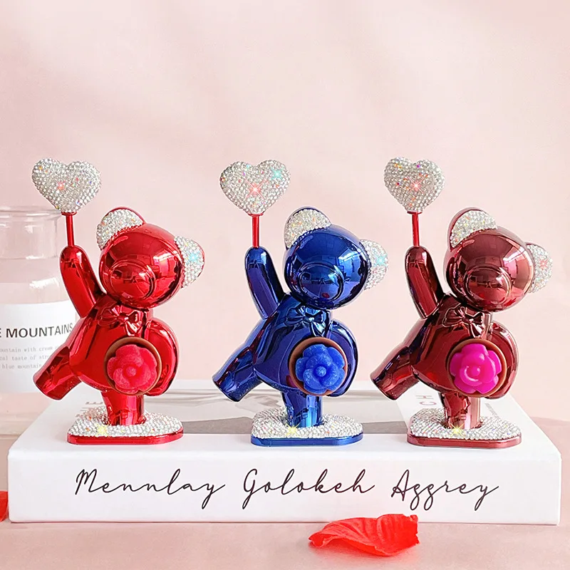 

Car aromatherapy accessories diamond mounted love bear car perfume car interior decorations girls car accessories light luxury