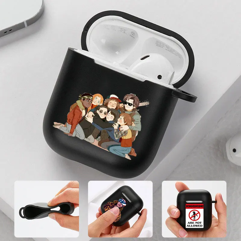 

TV show Stranger Things Case For AirPods 1 2 Pro Bluetooth Earphone Wireless Box Silicone Protective Air Pods Soft Cover