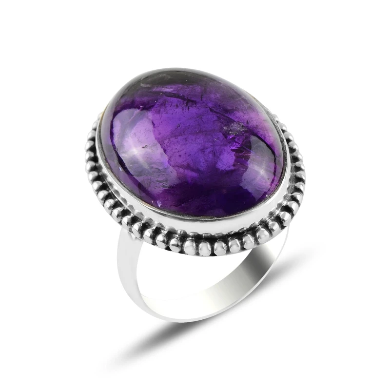 

Silver 925 Sterling Amethyst Gemstone Ring