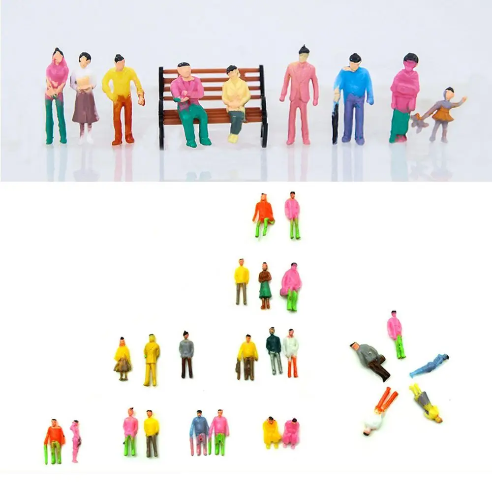 

Масштабная модель персонажа, сцена, подходящая для ручной работы, пассажиры, поезд, пейзаж, люди, фигурки, детская игрушка, модель здания