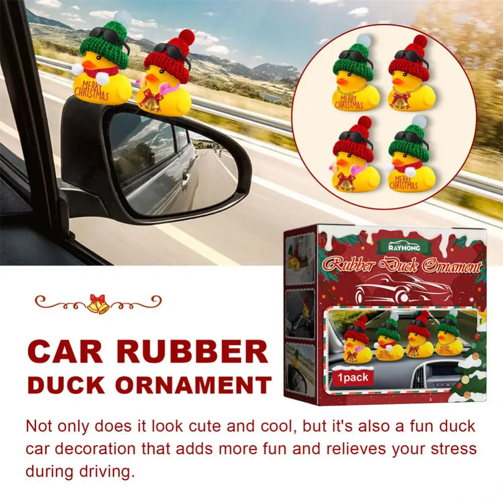 

Auto Interior Dashboard Stylish Cool Car Decoration Items Cute Christmas Automobile Rubber Duck Car Dashboard Decorative