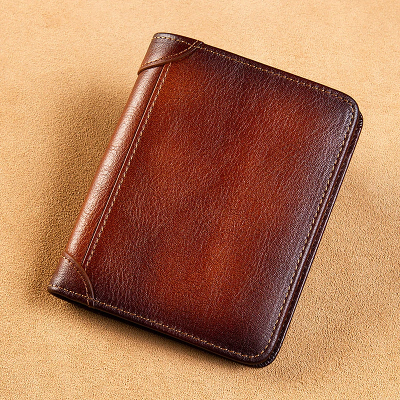 Luxury Wallets for Men Short Genuine Leather Purse Card Holder Wallets Men’s Gifts Thin Money Bag Business Designer Wallet