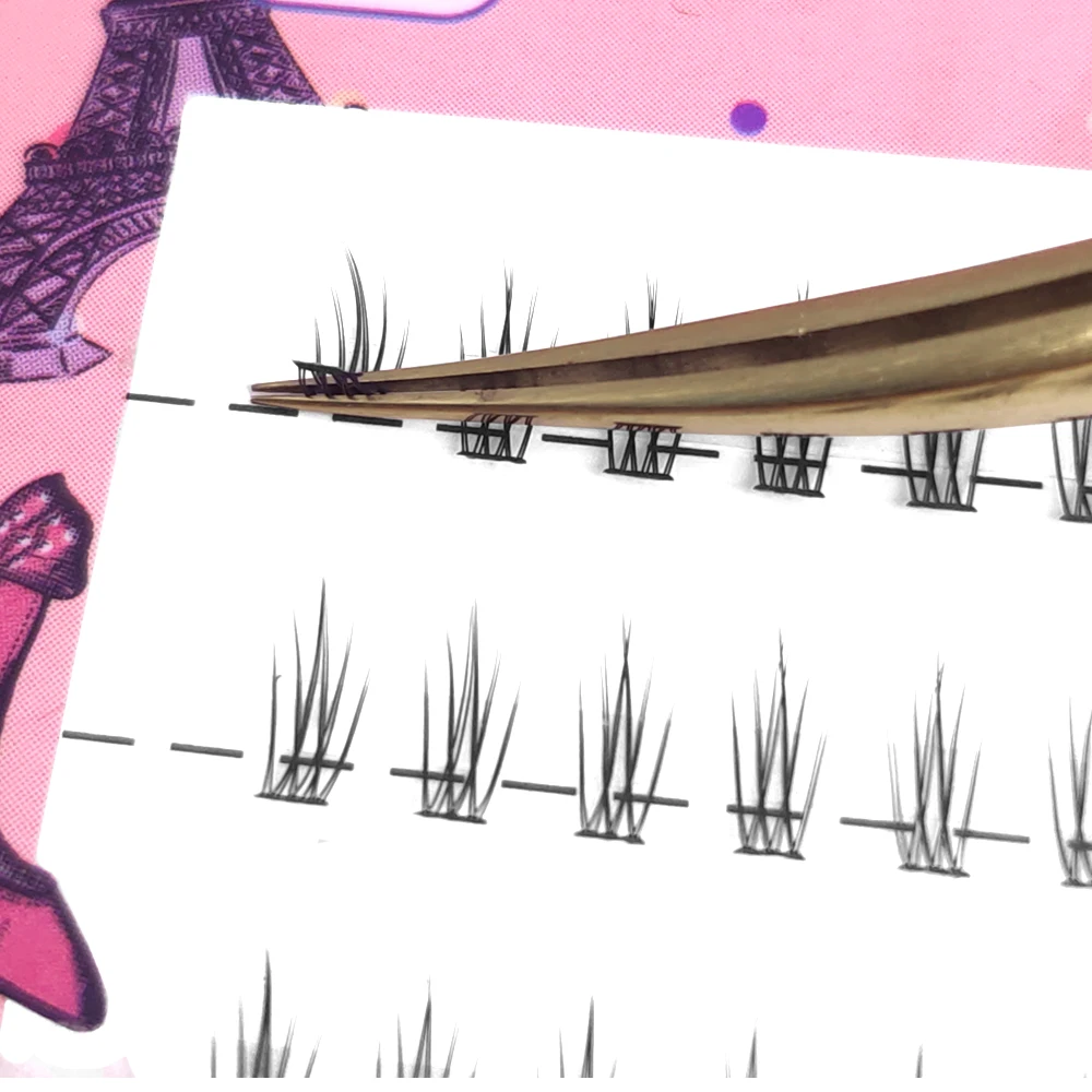 Нижние нижние ресницы Yelix накладные Кластерные искусственные 0 07 мм