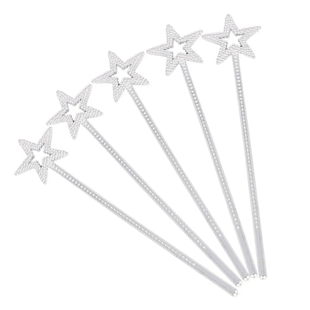 

Wand Fairy Starwandssilver Angel Kids Stick Girls Costume Propsdress Sticks Cosplay Sparkly Shaped Metallic Witch Sequin Pretend