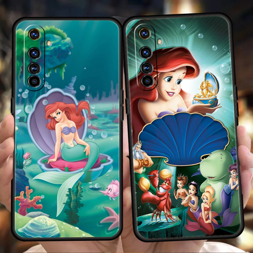 

Mermaid Ariel Phone Case for Realme 8 9 Pro Plus 8i 9i 6 7 GT2 C21 C25 C3 C11 Pro 5G Luxury Shockproof Silicone Shell Fundas Bag