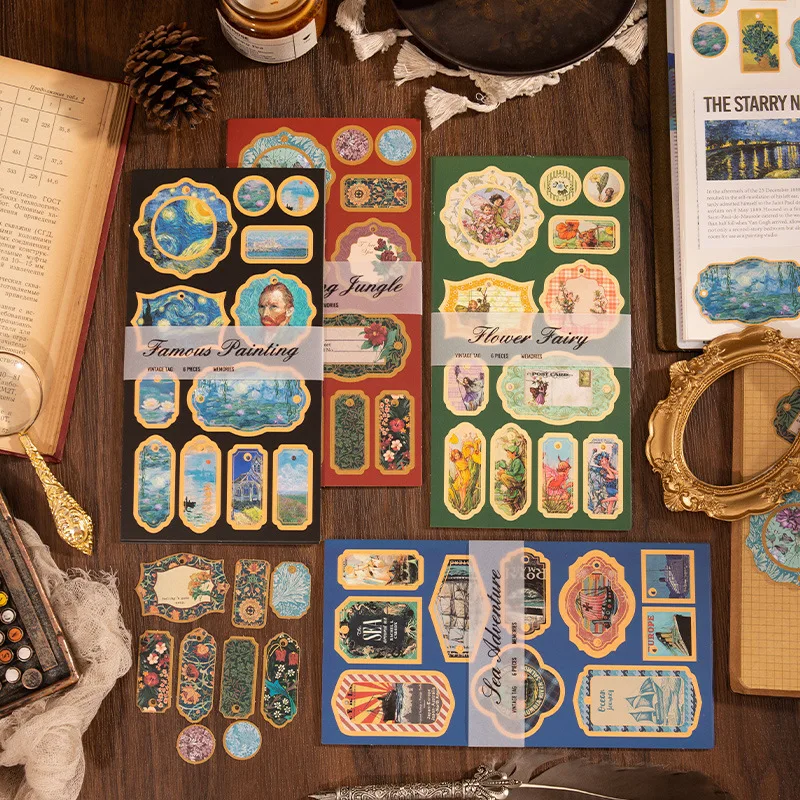 

Vintage Flowers Character Paper Card Retro Scrapbooking Design Journal Diary Planner Decorative Material School Stationery