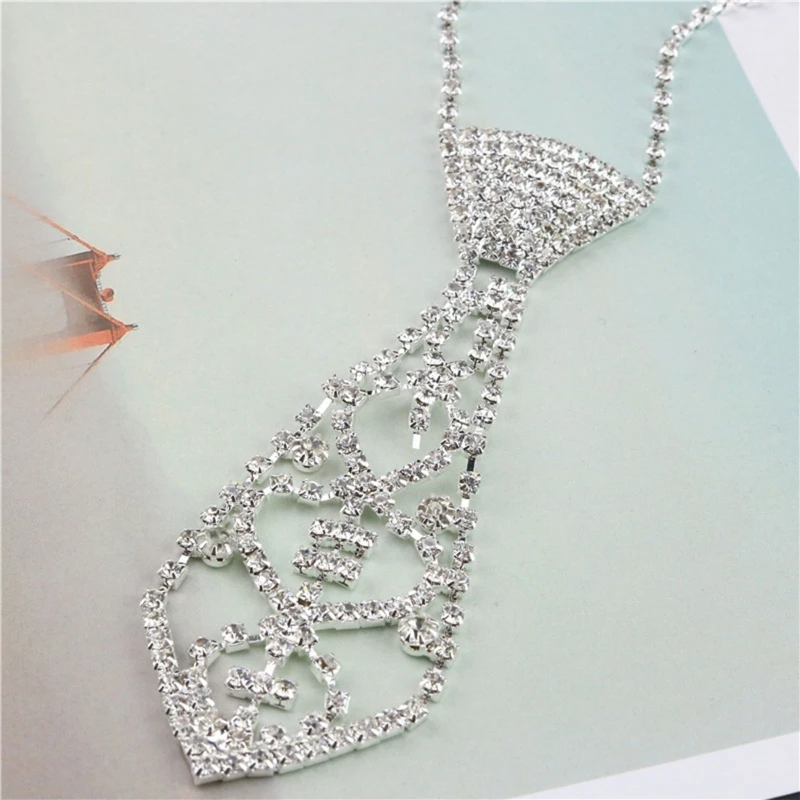 

Fashion crystal women's necktie Necklace shiny Rhinestone matching clothing Necklace Party wear jewelry Christmas jewelry