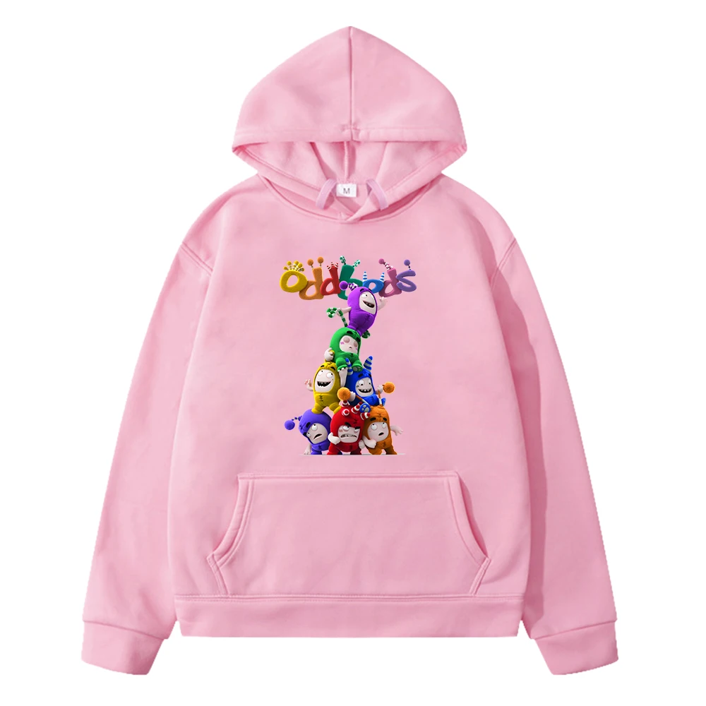 

Oddbods Cute Cartoon Graphic Hoodies Long Sleeve Casual Kids Sweatshirt Streetwear Kawaii Boys and Girls Hooded Pullovers Pocket