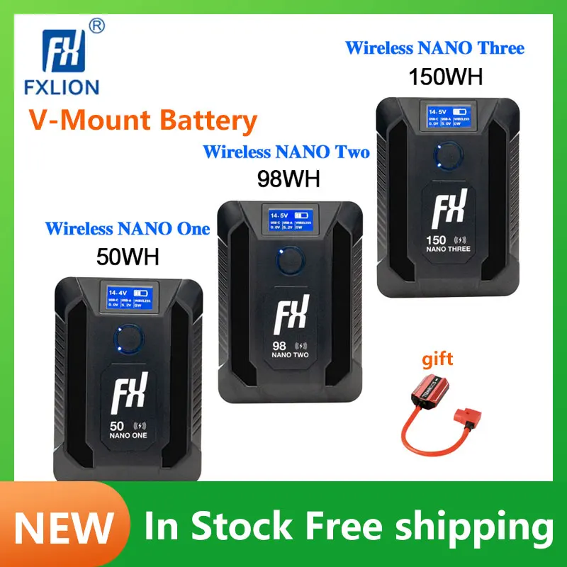 FXLION Беспроводная батарея NANO с креплением один/два/три V Type-C D-tap USB-C Аккумулятор