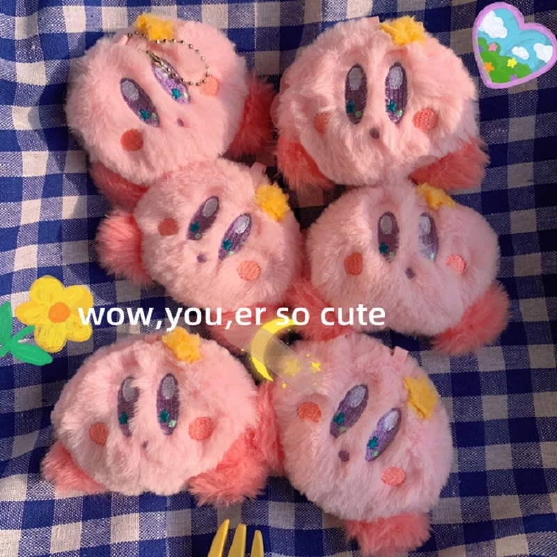 

9cm new star Kirby Kawaii anime plush pendant Kirby doll schoolbag pendant decoration keychain girl heart children gift toys