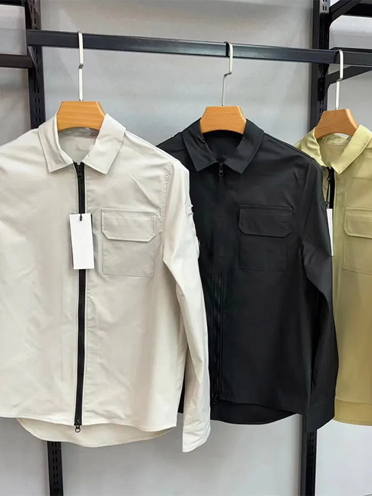 Мужская повседневная модная куртка на молнии с линзами