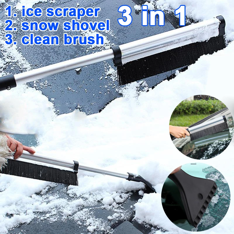 Portable Retractable Winter Car Ice Scraper Snow Shovel Windshield Cleaner Car Snow Removal Useful Tools Gadets Accessories