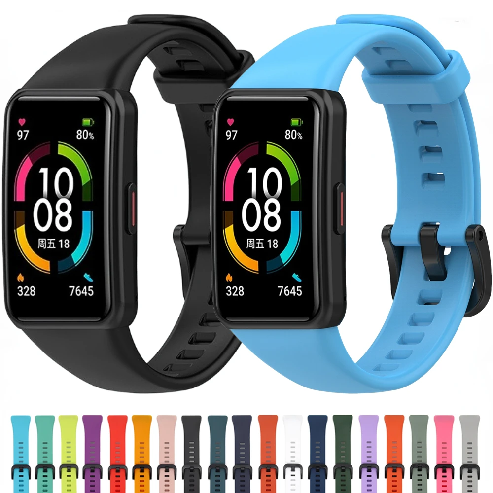 

Silicone Strap for Huawei Band 6/6 Pro Original Replaceable Wristband for Huawei Honor Band 6 Sport Bracelet Belt Accessories