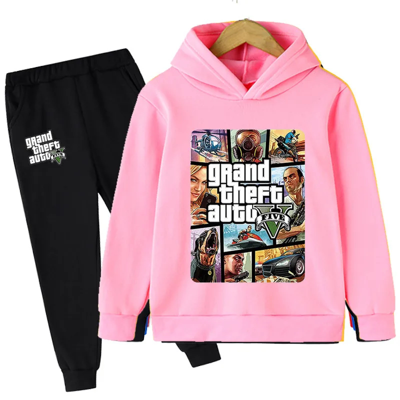 

Teen Boys Clothing Grand Theft Auto Sets Autumn Casual Outfit Kids Tracksuit For Boys Sport Suit Children Clothing 4-14 Year