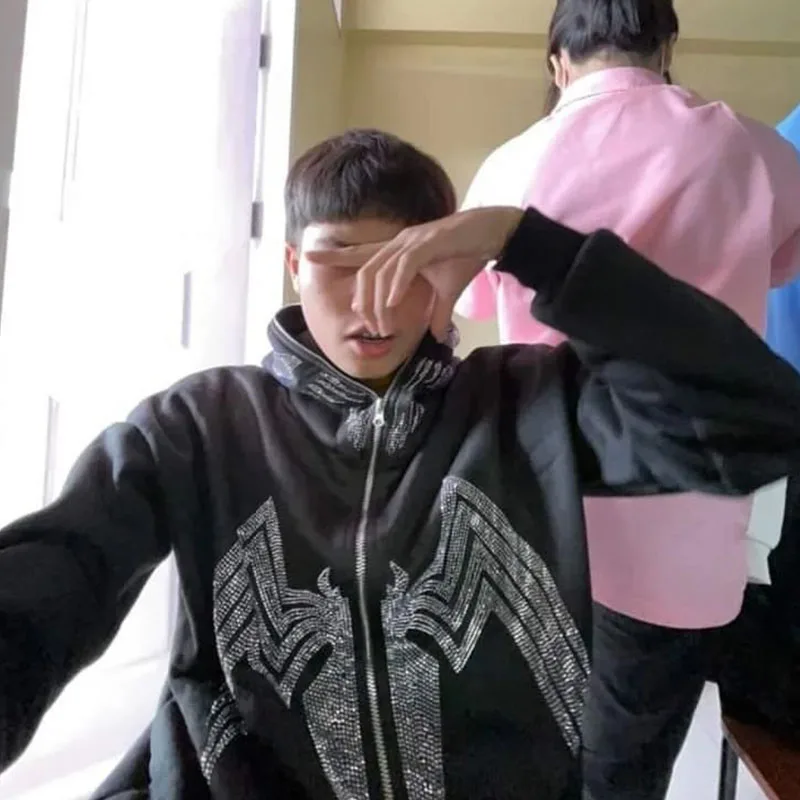 Женская винтажная толстовка с капюшоном на молнии