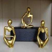 abstract thinker statue resin sculpture miniature figurines thinker character european style office home decoration accessories