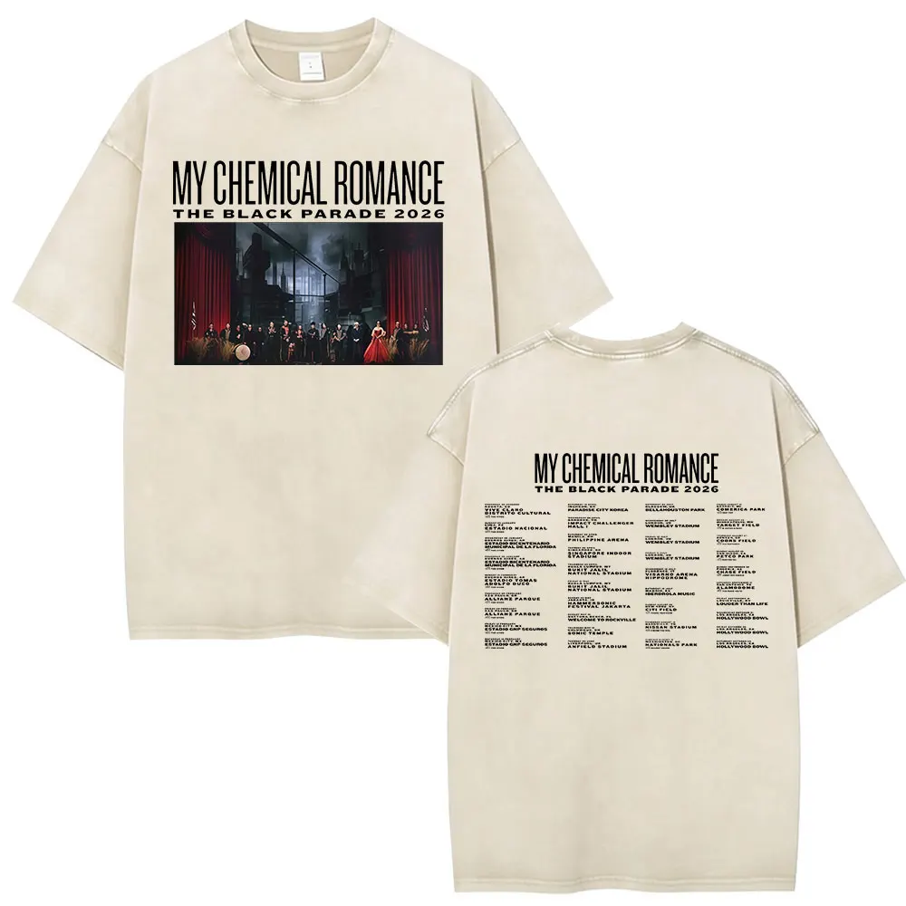 Футболка Rock Band My Chemical Romance с эффектом потертости, коллекция The Black Parade 2026 Tour, мужская одежда, готические свободные футболки, уличный стиль (art.: 3920d8ee6f2cb) - 3920d8ee6f2cb