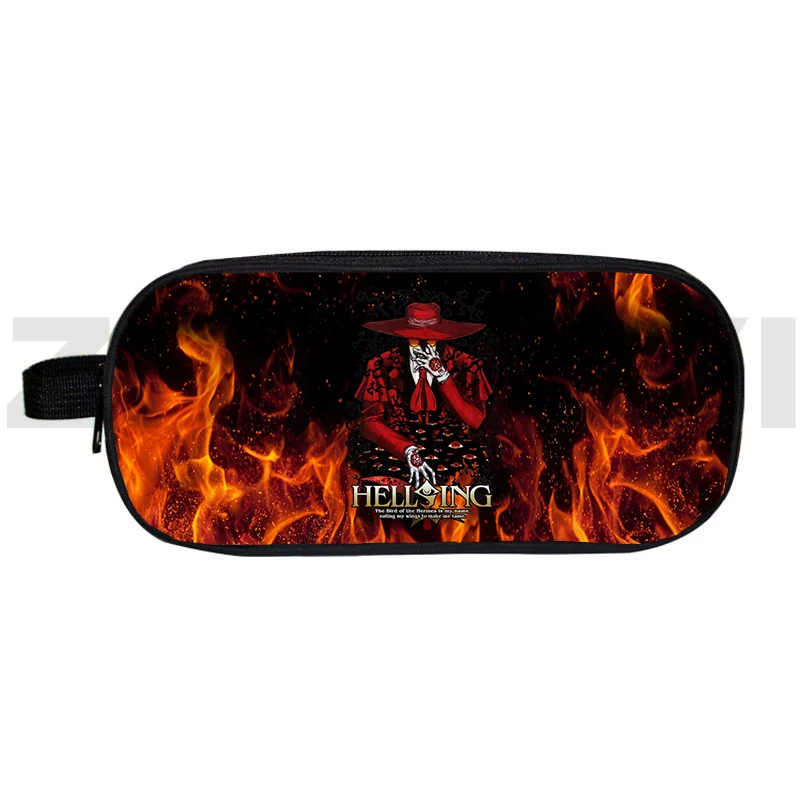 

Пеналы Hellsing, крутая мультяшная ручка с рисунком манги, глаза, ранцы для девочек и мальчиков, школьные принадлежности, 3D большая холщовая косметичка, коробка для макияжа