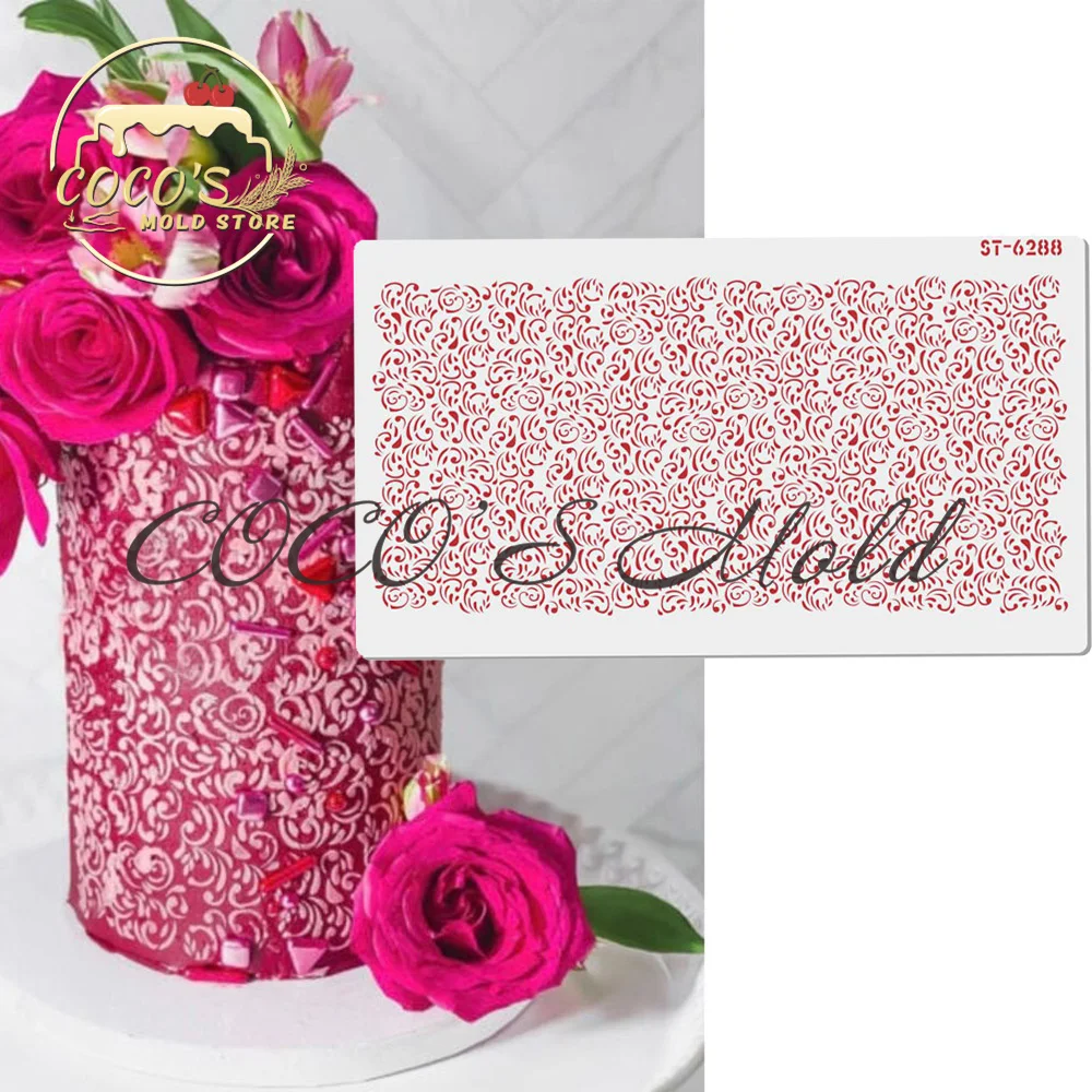 

Лепестки цветов, дизайнерские пластиковые кружевные боковые рамки для торта, шаблон, инструменты для украшения тортов, трафареты для торта,...