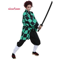 mens green chequer cosplay costume outfit robe kimono uniform