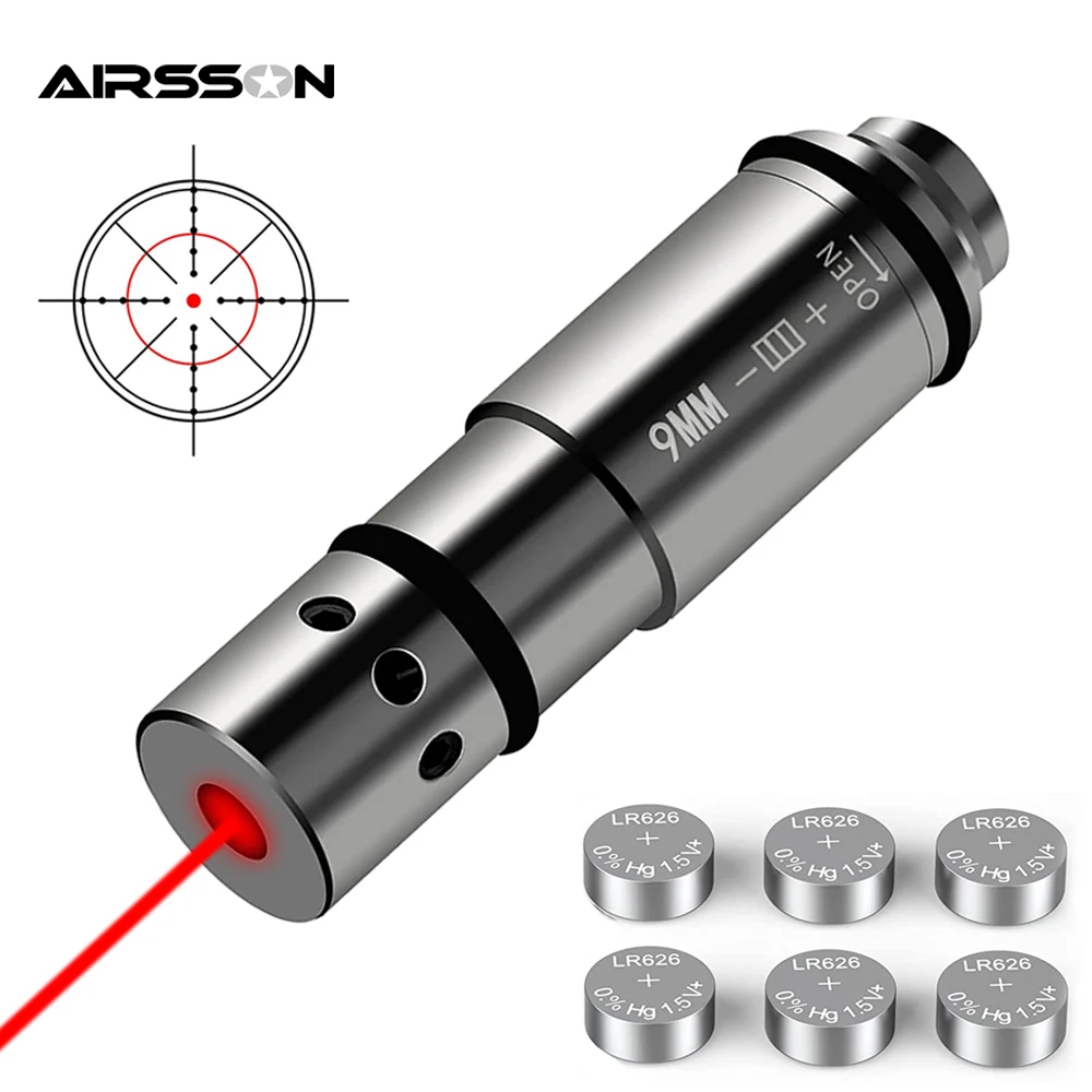 

Tactical Laser Training Bullet .223Rem/.38SPL/9mm Dry Fire Laser Trainer Cartridge Red Dot Laser Bore Sight for Airsoft Hunting