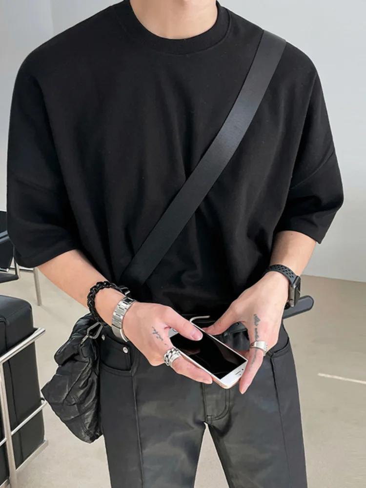 

Футболка SYUHGFA мужская с коротким рукавом, базовая тенниска с разрезом, майка из хлопка, майка с круглым вырезом, однотонная, лето 2022