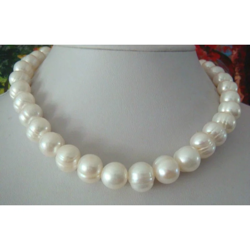 

CLASSIC natural 10-11mm south sea white pearl necklace 18inch 14K