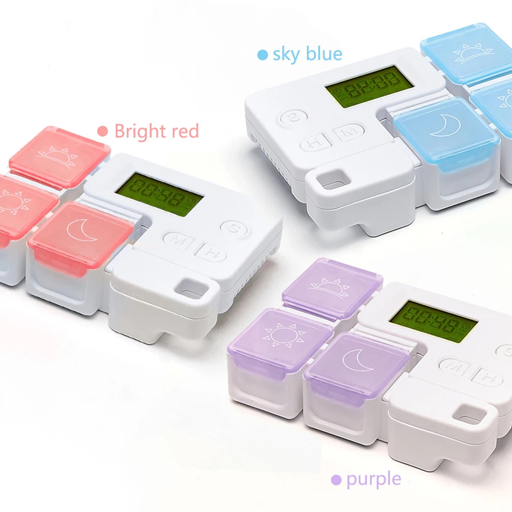

Smart Timing Pill Case Medicine Storage Organizer Container Weekly Tablet Dispenser Independent Lattice Pill Box for Travel