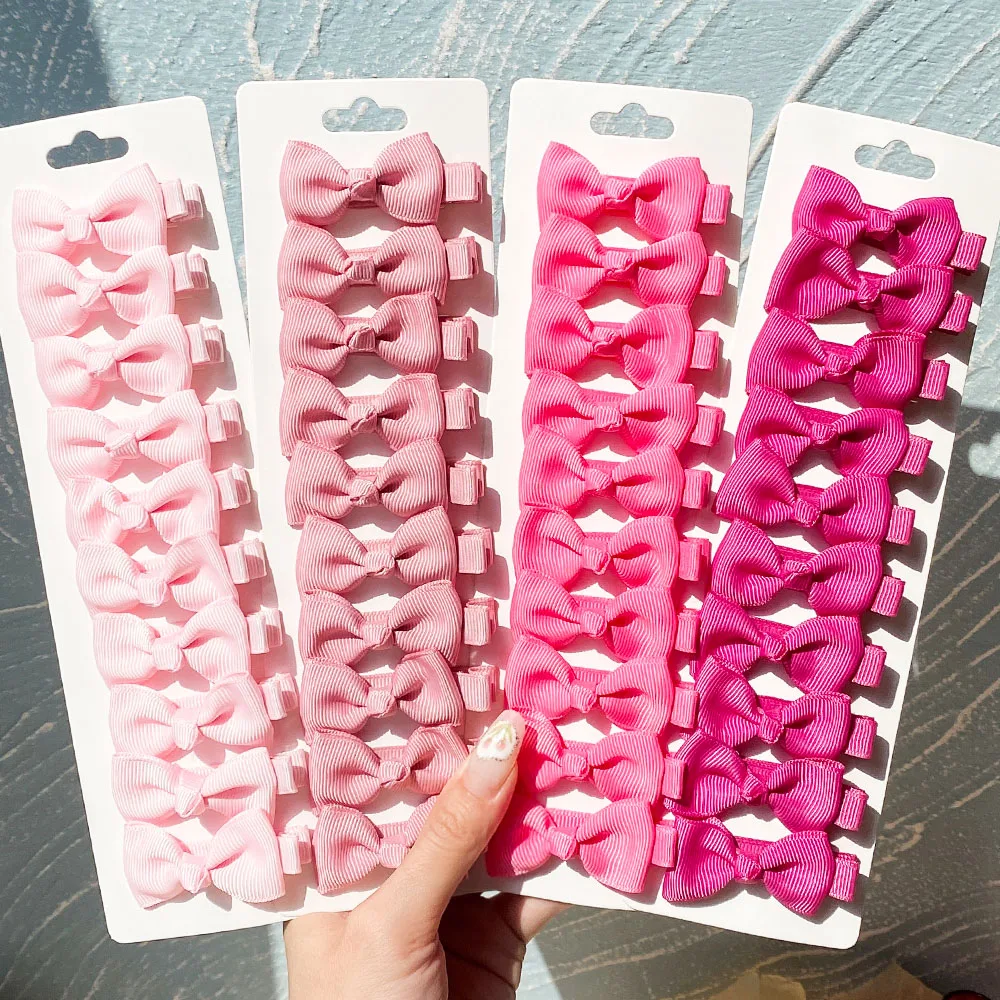 Mini Bows Safe Hair Clips For Kids Girls Grosgrain Ribbon Bowknots Hairpins Headwear Hair Accessories