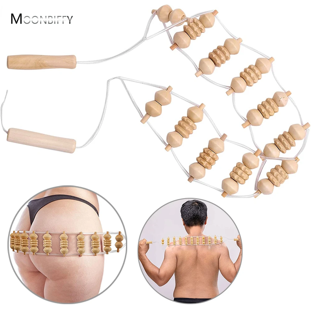

Assage Roller Wooden Back Massage Roller Rope Wooden Therapy Massage Tool Lymph To Relieve Neck and Leg Back Pain Beauty Health