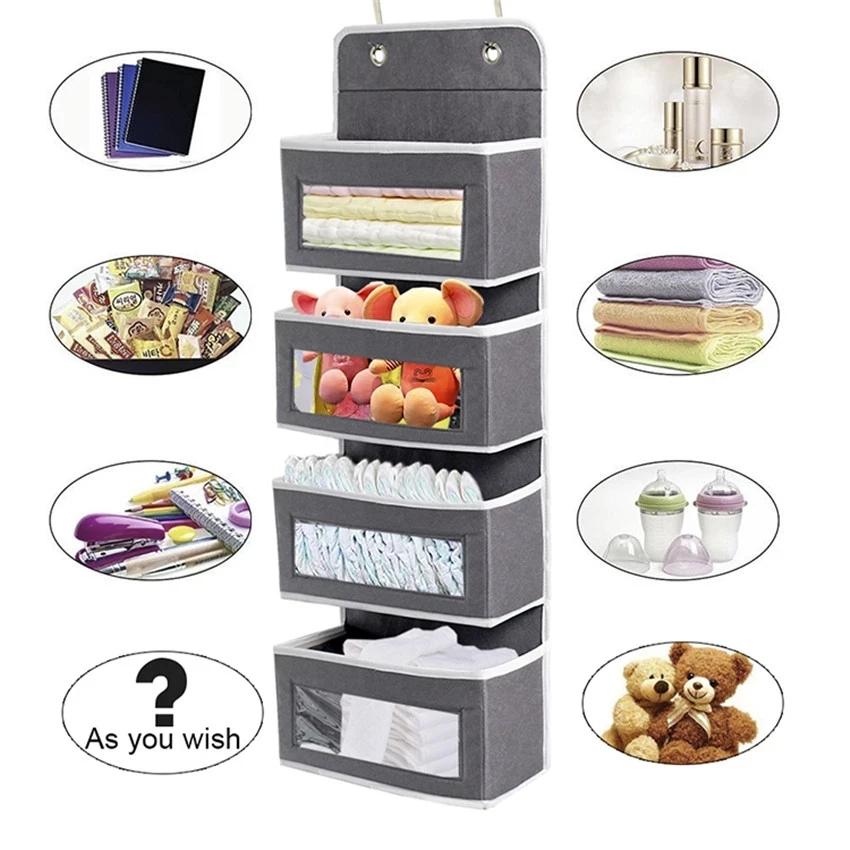 

Non-Woven Fabric Wall Hanging Organizer Bag Door Wardrobe Hanging Storage Bag Living Room Bedroom Toy Cosmetic Kitchenware Box