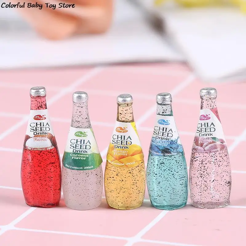 

5Pcs Mini Juice/Beer Bottle DIY Charms For Sime Toys Filling Material Slime Accessories Beverage Bottle Lizun Model Tool Toys
