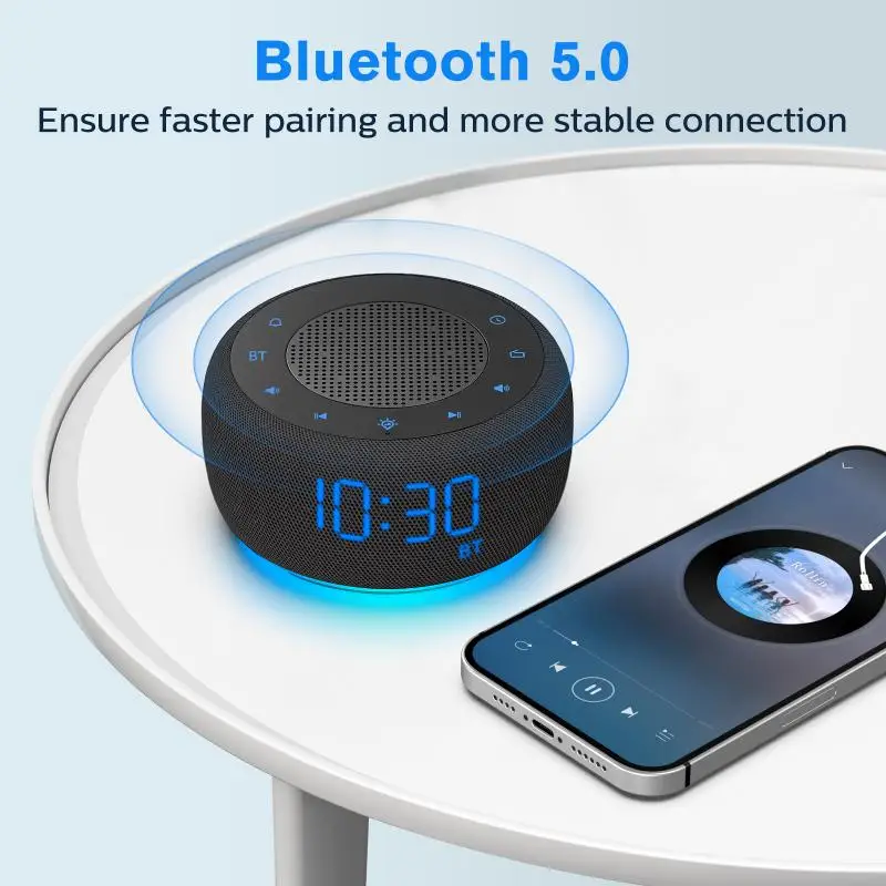 Многофункциональный Bluetooth-будильник С Fm-радио Цифровой Дисплей 7-цветный Ночник