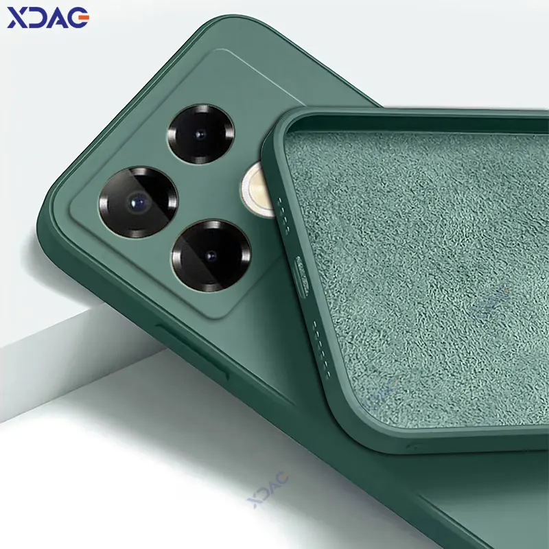 Оригинальные квадратные жидкие силиконовые задние чехлы для Infinix Note 40 Pro 40Pro