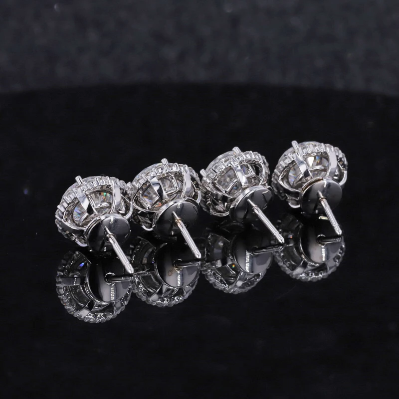 7 5 мм бриллиантовая огранка DEF Цвет Муассанит Бриллиант 14 К Белый однотонный