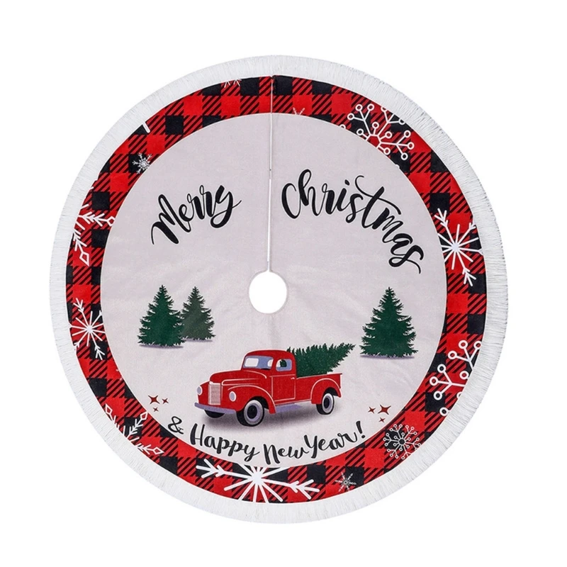 

Уютная елочная юбка с мультяшным рождественским декором С Новым годом