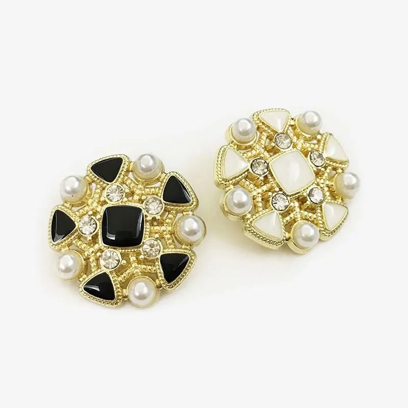 

6Pcs 17.5-25mm Pearl Metal Buttons for Clothing Women Coat Sewing Button Crafts Handmade DIY Fasteners Accessories Decorative